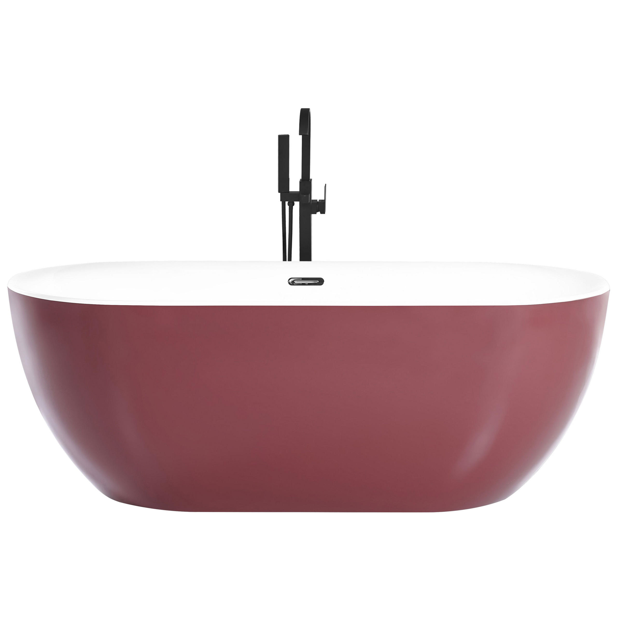 BADEWANNE FREISTEHEND 80x170x58 cm rot Carrera - Rot, Kunststoff (80/58/170cm) - Beliani