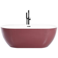 BADEWANNE FREISTEHEND 80x170x58 cm rot Carrera - Rot, Kunststoff (80/58/170cm) - Beliani