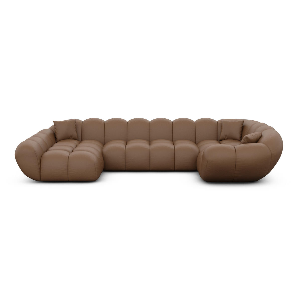 WOHNLANDSCHAFT Liva Braun Kunstleder U-Form XL Links - Braun, Kunststoff (323/70/193cm) - VAROYAL
