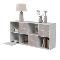 BÜCHERREGAL 125x30x60 cm Holz Lamellen Design Sideboard Aufbewahrung, Weiß - Weiß, Holz (60/125/30cm)