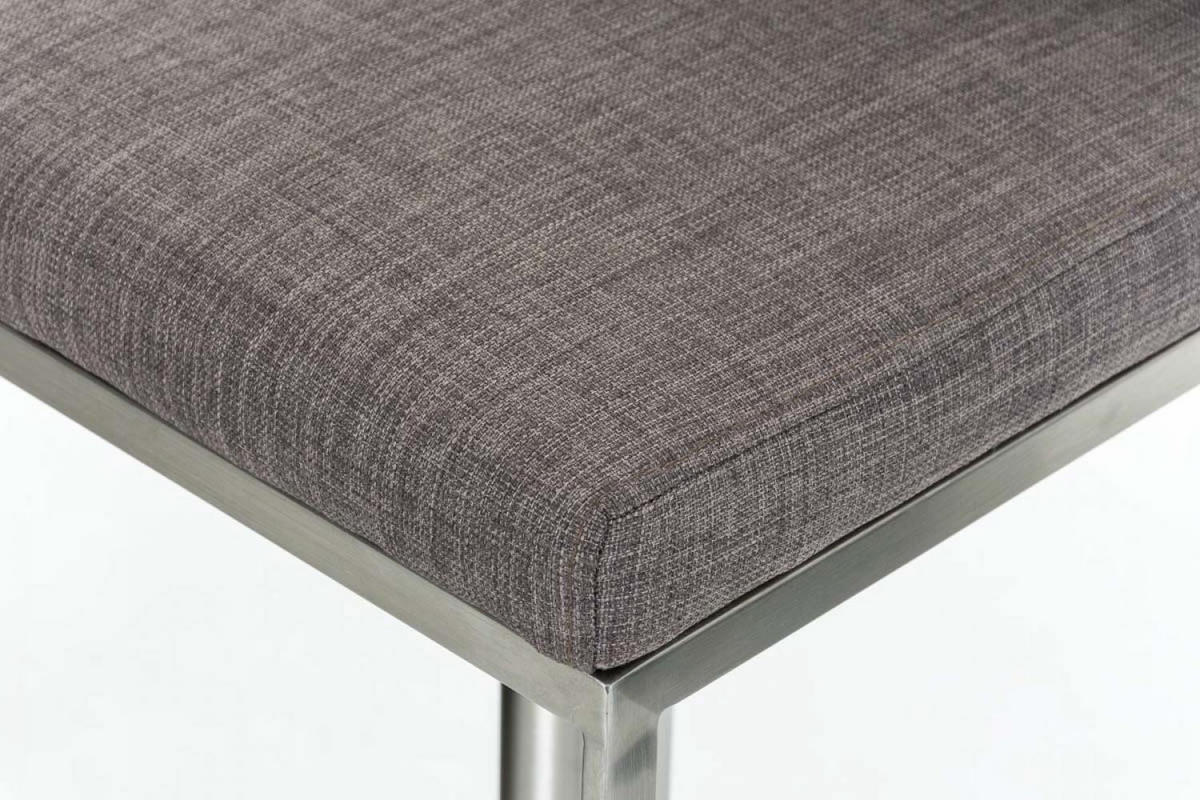 BARHOCKER 2er Set Stoff Grau - Edelstahlfarben/Grau, Textil/Metall (42/86/44cm) - CLP