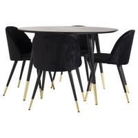 TISCHGRUPPE Schwarz - Schwarz, Holzwerkstoff (115/75/115cm) - ebuy24