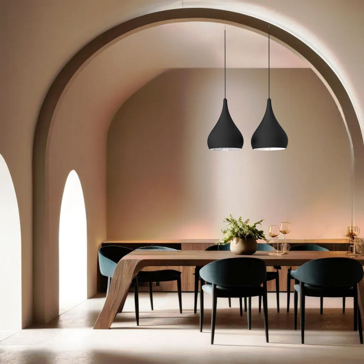 HÄNGELEUCHTE - Schwarz, Metall (55/25/55cm) - Lumicom