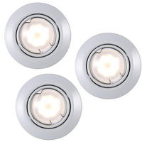 LED EINBAUSTRAHLER Metall Weiß Verstellbar 3er Set - Weiß, Metall (9/8.7/9cm)