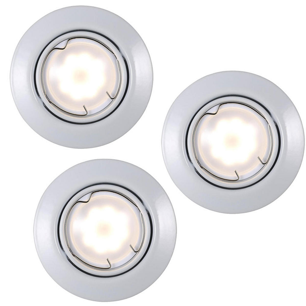 LED EINBAUSTRAHLER Metall Weiß Verstellbar 3er Set - Weiß, Metall (9/8.7/9cm)