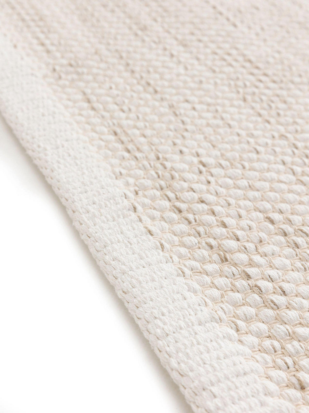 BAUMWOLLLÄUFER Ron handgewebt 80x250 cm - Creme, Naturmaterialien/Textil (80/250cm) - benuta