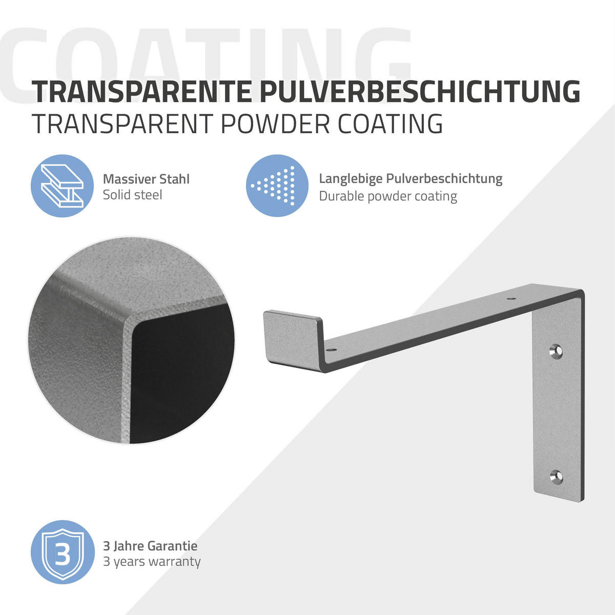 REGALHALTERUNG 2er Set - Grau, Metall (14.5/4/25cm) - ML-DESIGN