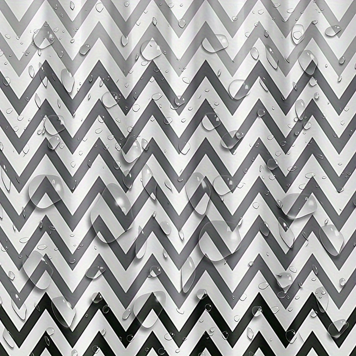 DUSCHVORHANG PEVA Schwarz Weiß mit Muster Wellen mit Haken schimmelresistent wasserdicht ideal fürs Badezimmer 120 x 180 cm - Schwarz, Kunststoff (120/180cm) - MCBOSON