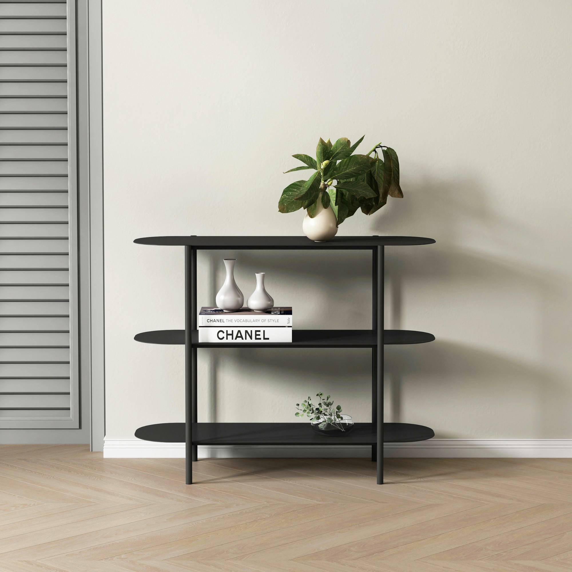 KONSOLENTISCH Enebakk - Schwarz, Metall (32/90/70cm) - [en.casa]