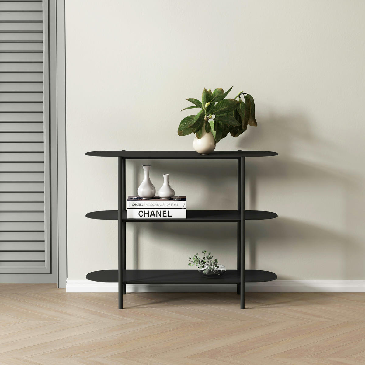 KONSOLENTISCH Enebakk - Schwarz, Metall (32/90/70cm) - [en.casa]