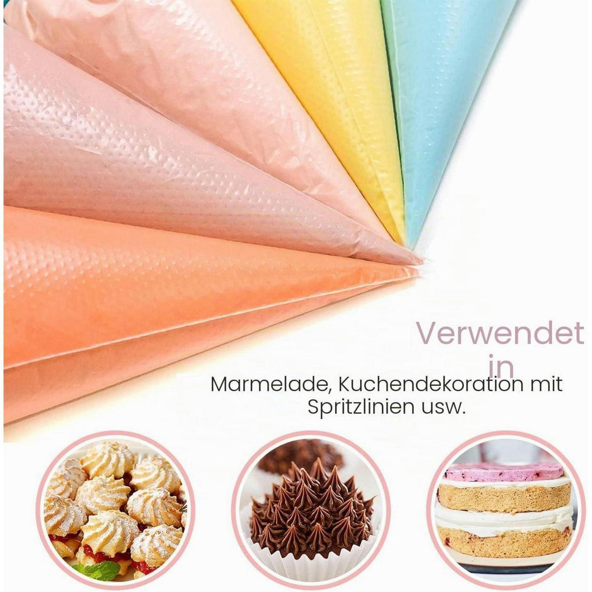 SPRITZBEUTEL 100 Stück Set 59 x 28 cm - Transparent, Kunststoff (28/50/50cm)