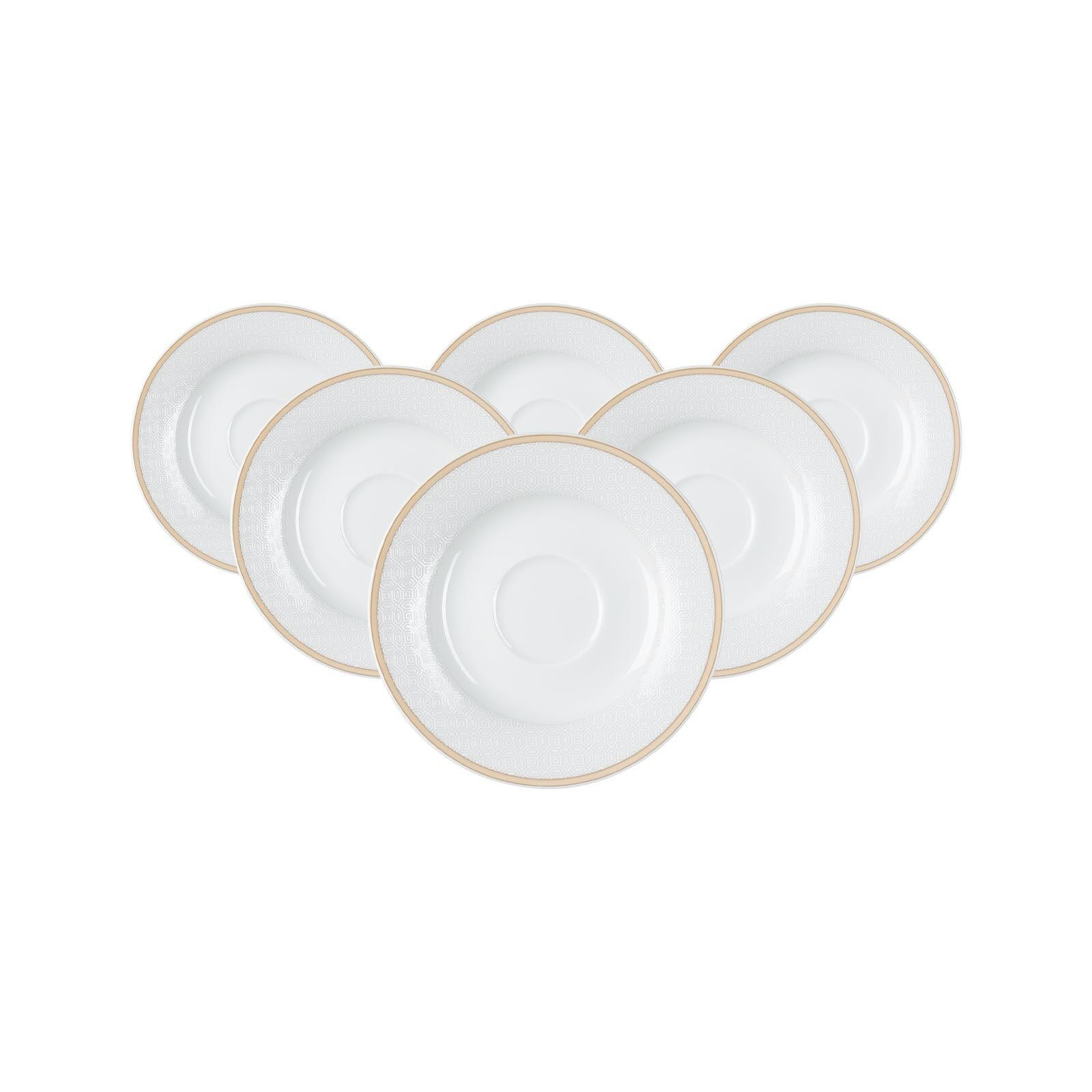 KAFFEEUNTERTASSEN Geo beige ø 15,5 cm 6er Set - Beige, Keramik (15.5cm) - Ritzenhoff Breker