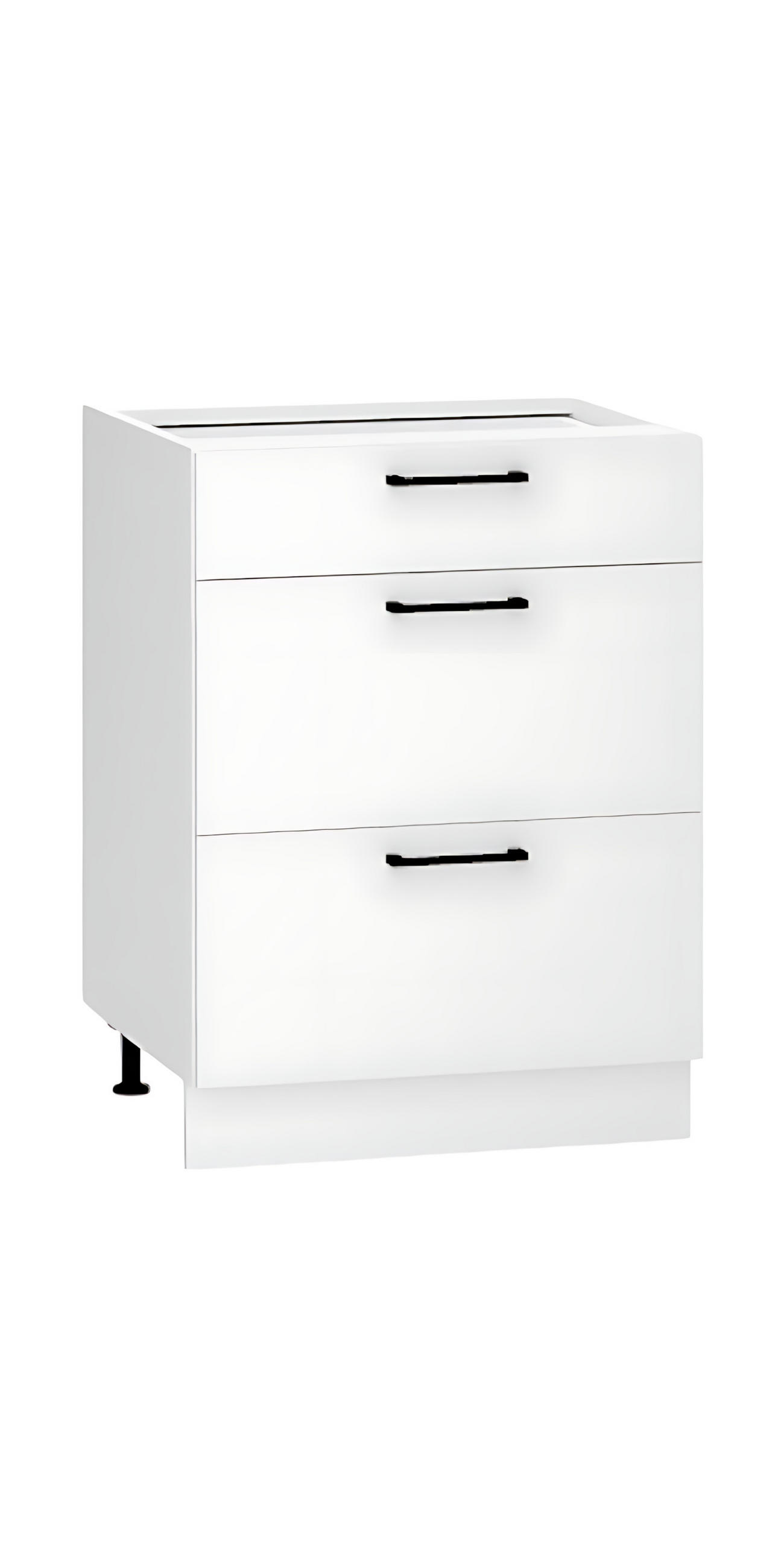 UNTERSCHRANK D60S3 - Dnoria - 3 Schubladen für effiziente Organisation - Weiß, Holz/Metall (60/82/52.4cm) - ROYAL24_MARKT