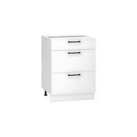 UNTERSCHRANK D60S3 - Dnoria - 3 Schubladen für effiziente Organisation - Weiß, Holz/Metall (60/82/52.4cm) - ROYAL24_MARKT