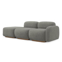 3-SITZER SOFA Links Bouclé Stoff Beige - Greige/Beige, Holz/Textil (258/73/95cm) - Makamii