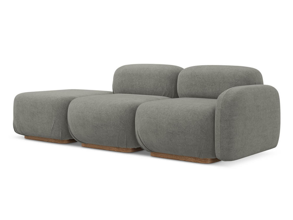 3-SITZER SOFA Links Bouclé Stoff Beige - Greige/Beige, Holz/Textil (258/73/95cm) - Makamii