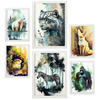 POSTER Set Mit 6 Nord- und Süd-Aquarell-Stil Größe A3 & A4 Weißer Rahmen - Weiß, Papier (29.7/1cm) - Nacnic