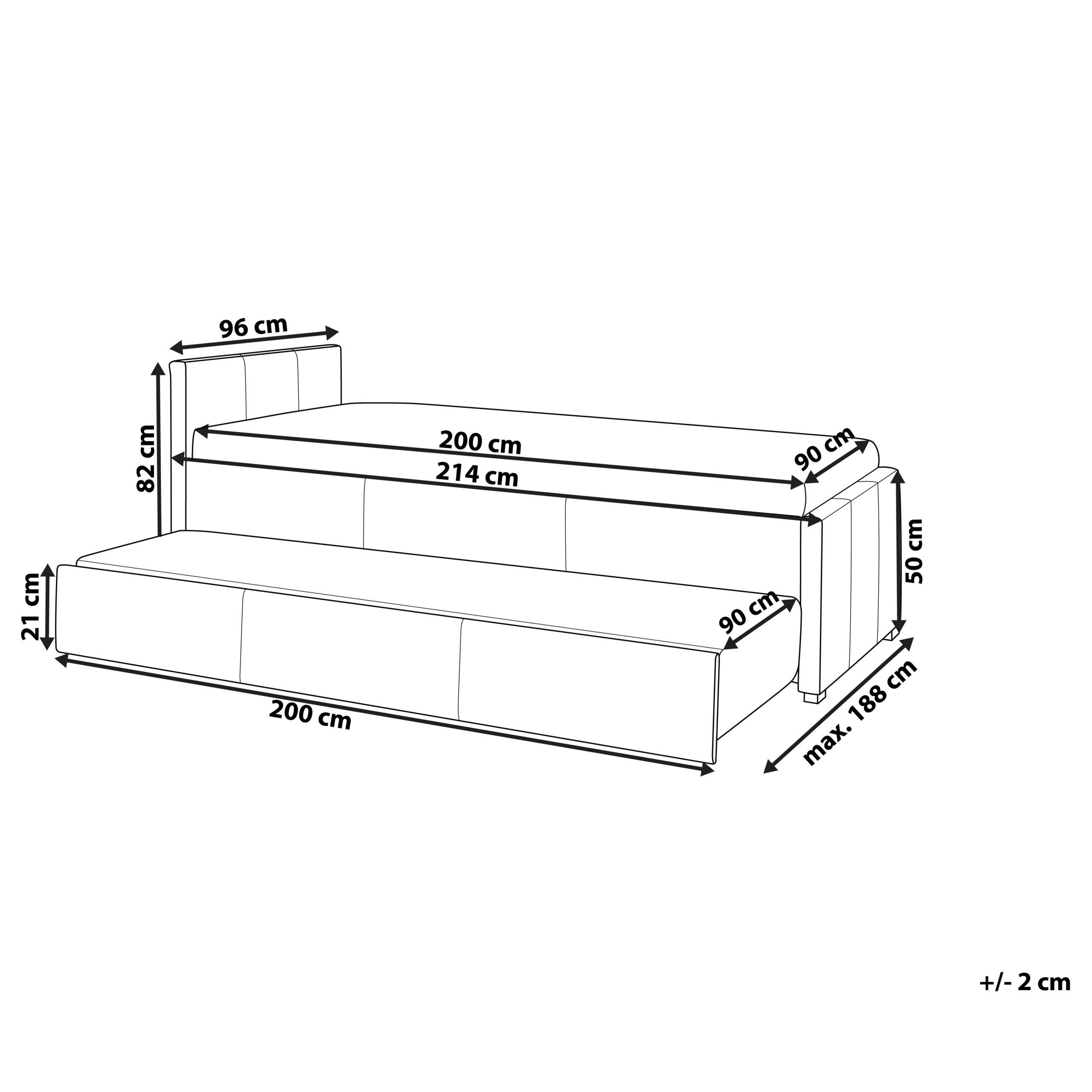 Thumbnail - Beliani Tagesbett, Dunkelgrau, Textil, 90x200 cm, Schlafzimmer, Betten
