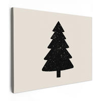 LEINWANDBILD Weihnachtsbaum - Schwarz - Urlaub - Beige Wandbilder 80x60 cm - Schwarz, Textil (80/60cm) - MuchoWow
