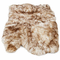 FELL Öko Schaffell Läufer Braun Geflammt ca. 110/110 cm - Braun, Fell (110/110cm) - Provellus