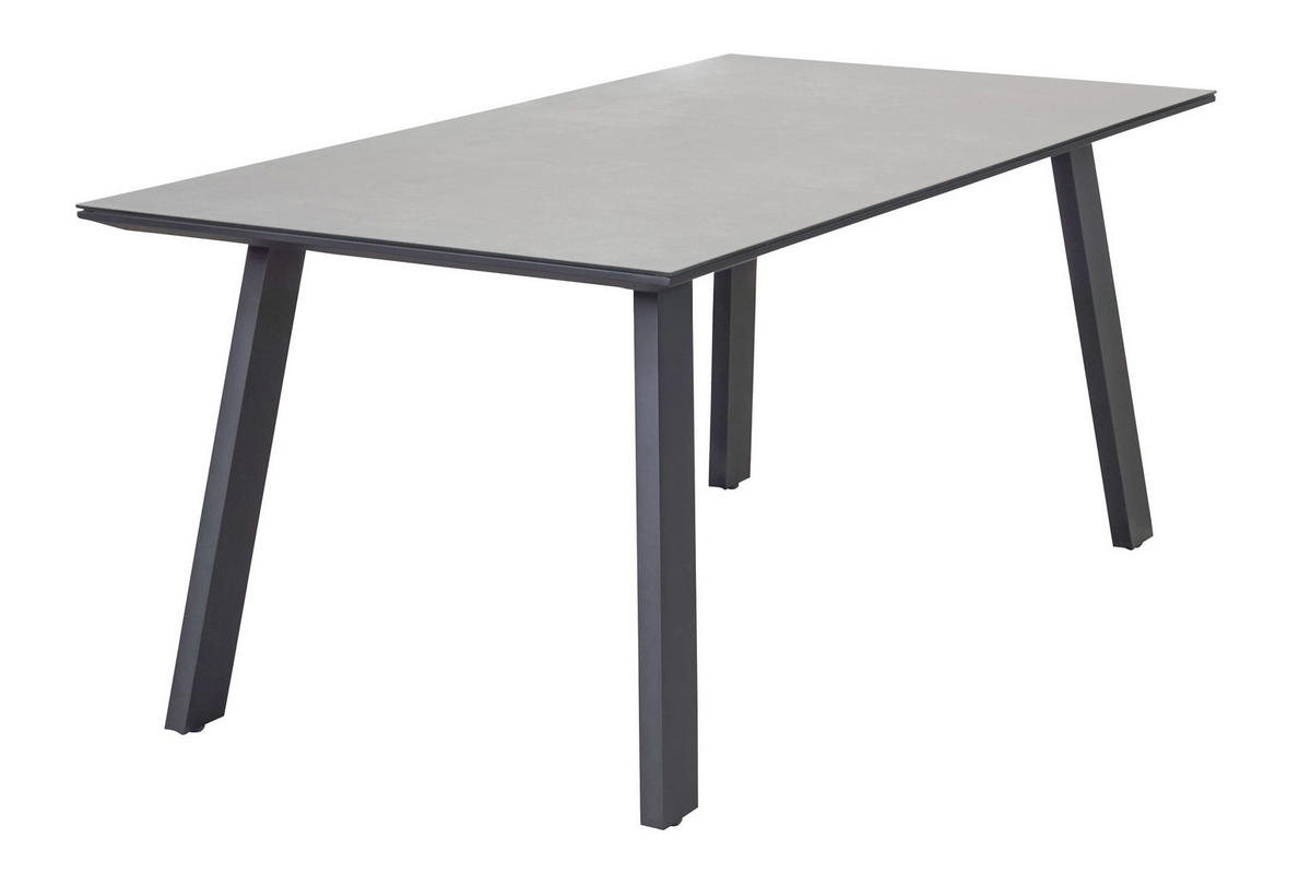 GARTENTISCH Denver 180x90x75cm, Glaskeramik, Grau - Grau, Keramik (90/180/75cm) - dasmöbelwerk
