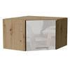 ECKHÄNGESCHRANK Essen W10/60/36 Weiß Hochglanz / Eiche Artisan Matt 60 / 60 / 36cm - Weiß Hochglanz/Eiche Artisan, Holz/Holzwerkstoff (60/36/60cm) - Feldmann-Wohnen