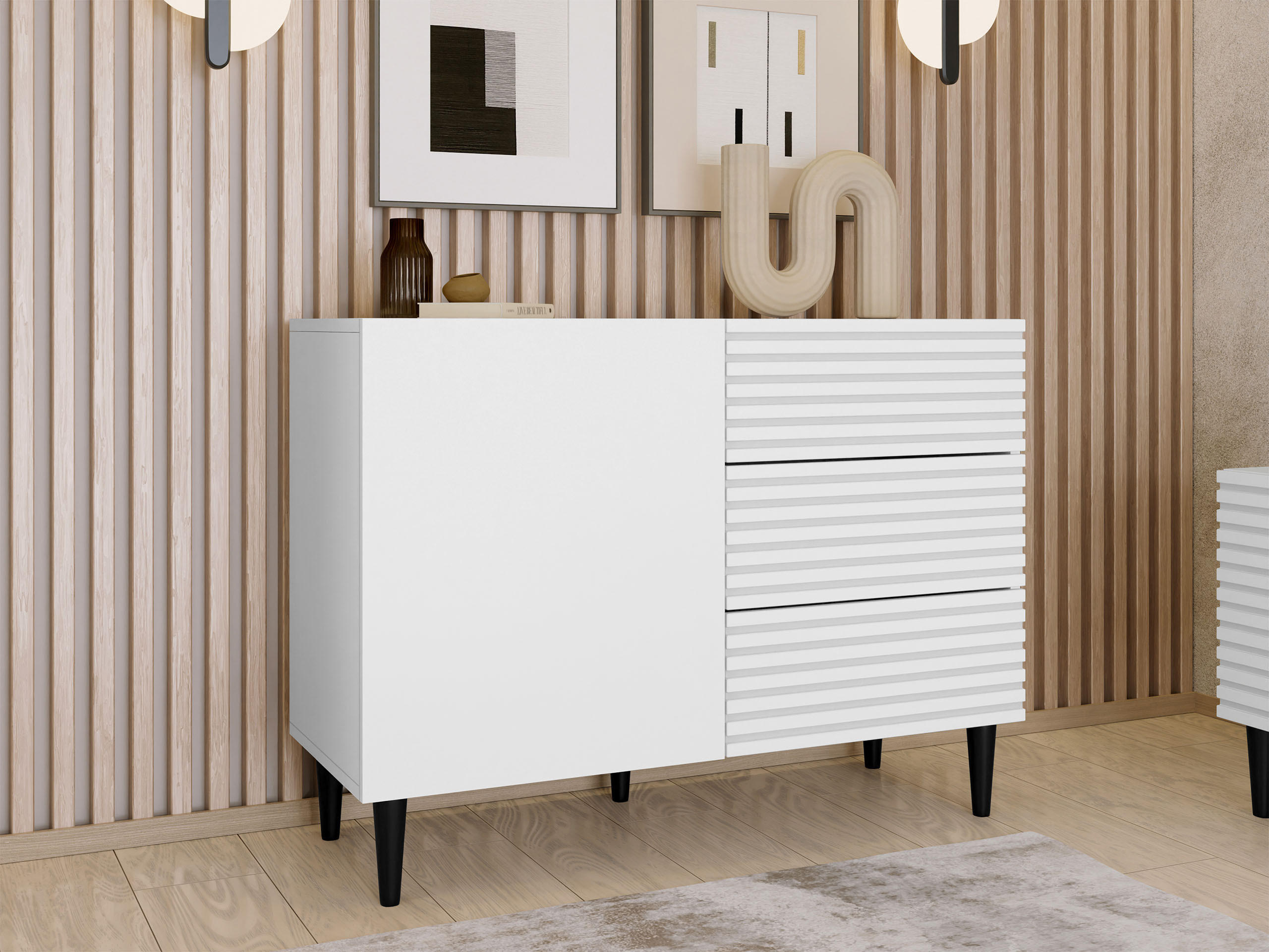 KOMMODE Nakomo - Schwarz/Weiß, Holz/Holzwerkstoff (104/76/40cm) - MIRJAN24