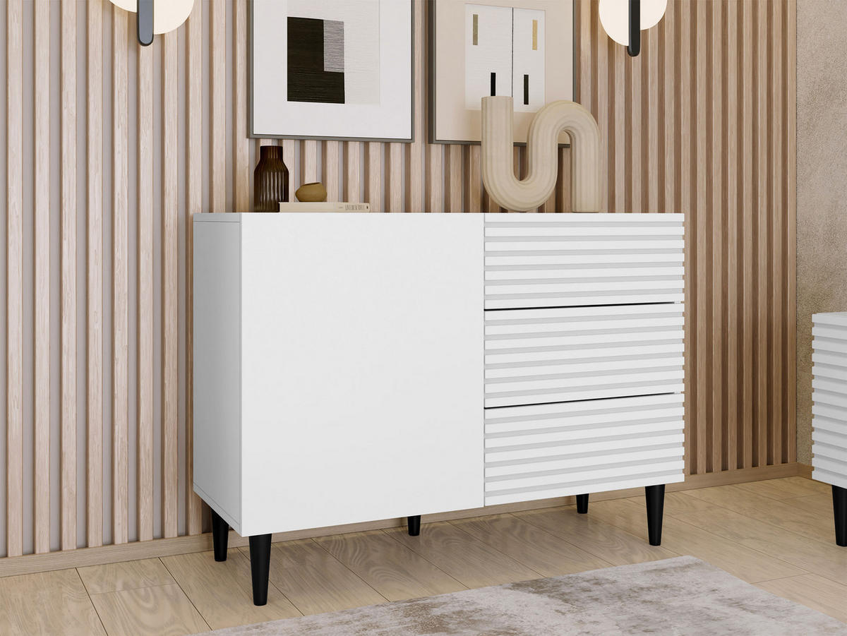KOMMODE Nakomo - Schwarz/Weiß, Holz/Holzwerkstoff (104/76/40cm) - MIRJAN24