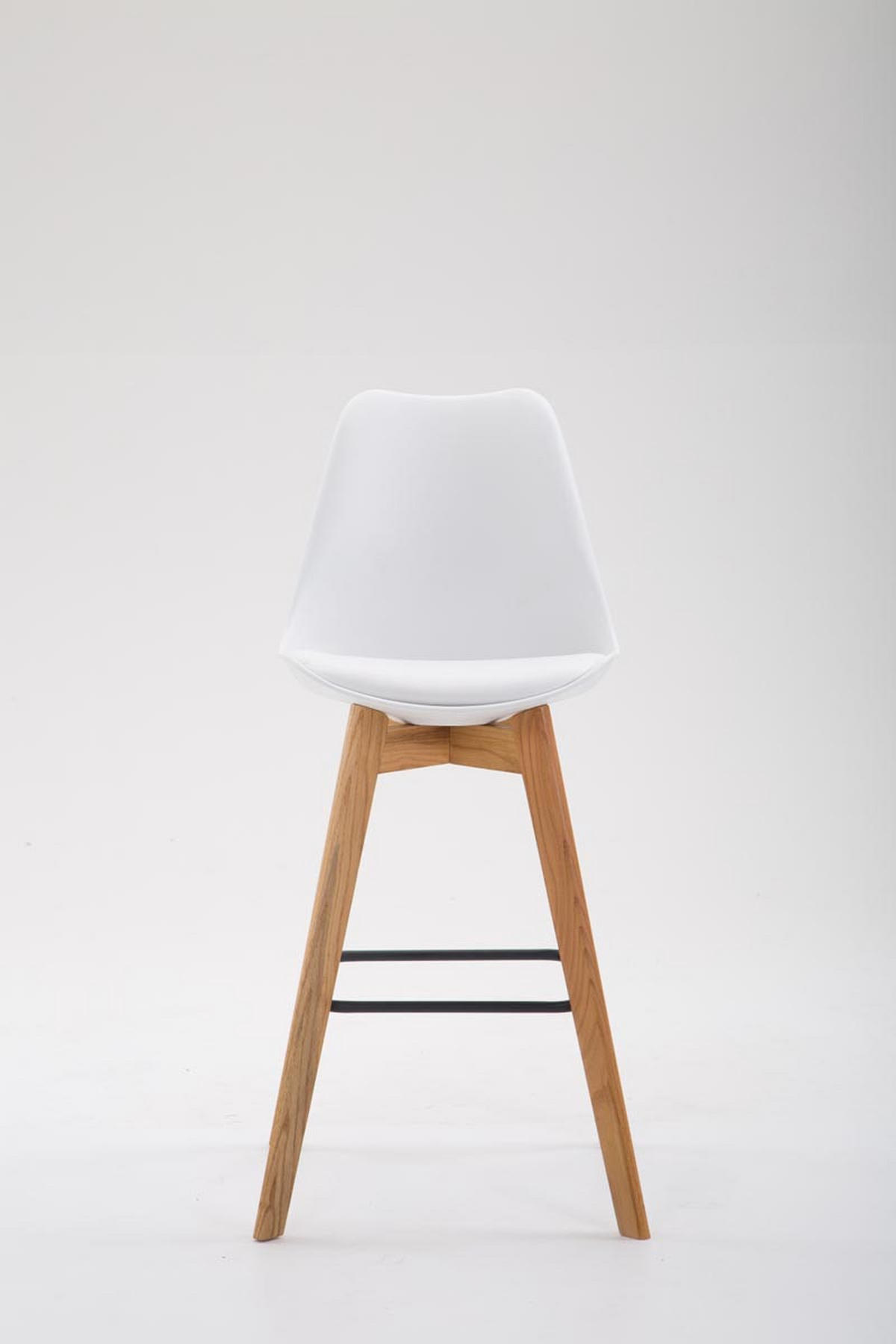 BARHOCKER Kunststoff weiß - Eukalyptusholzfarben/Weiß, Holz/Kunststoff (48/112/56cm) - CLP