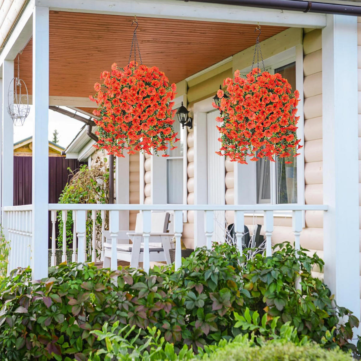 KUNSTBLUME 2 Stück Kunstblumen Veilchen Hängend - Orange, Kunststoff (75cm) - Kaket