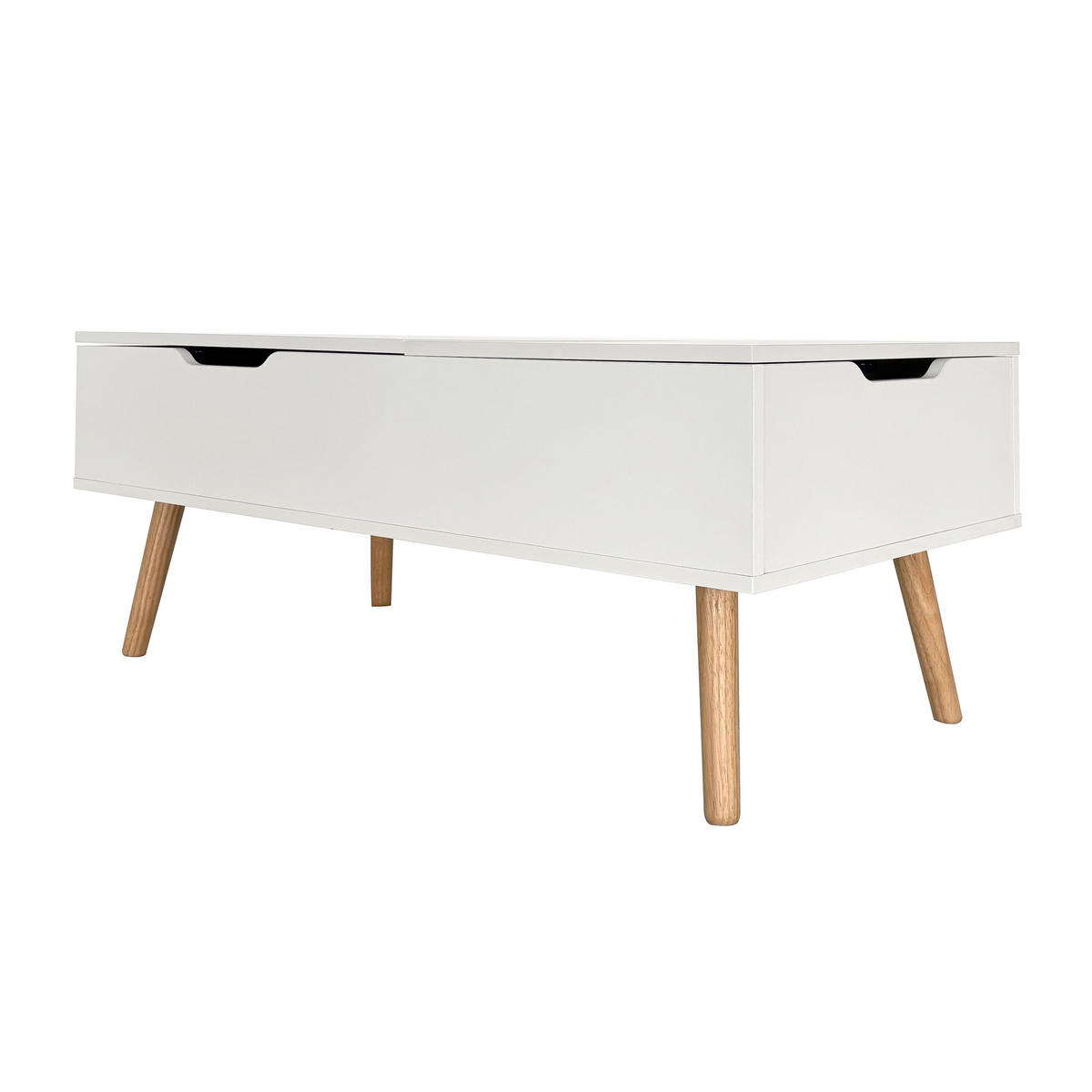 COUCHTISCH mit Stauraum Weiß - Weiß, Holzwerkstoff (50/100/41.5cm) - Home Collective