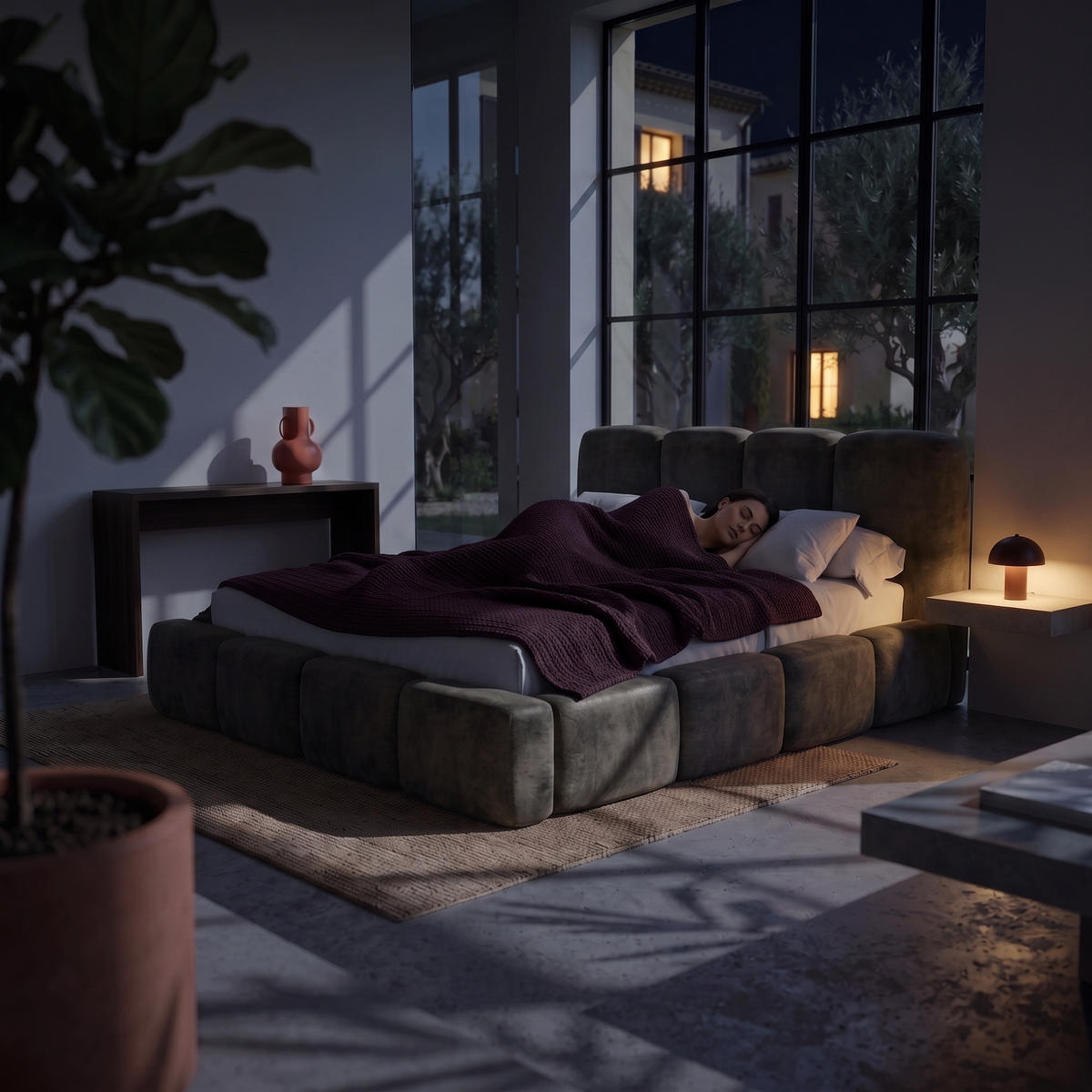 POLSTERBETT SUENO MAXI 180x200 cm in Graphitgrau, gepolstertes Kopfteil, Metalllattenrost, Bettkasten, Velour-Stoff - Graphitfarben/Naturfarben, Holz/Textil (180/200cm) - Muffo