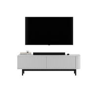 TV komoda Aurora mat bijela 140 cm s crnim metalnim okvirom - bijela/crna, drvni materijal/metal (140/44/35cm) - Meble Lindner