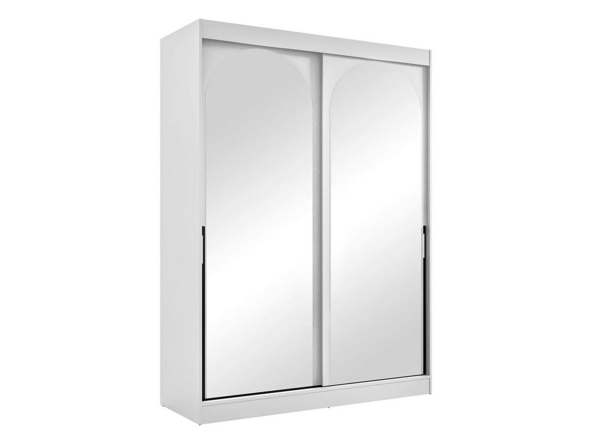 SCHIEBETÜRENSCHRANK Modin 150 - Schwarz/Weiß, Holzwerkstoff/Kunststoff (150/216/65cm) - MIRJAN24