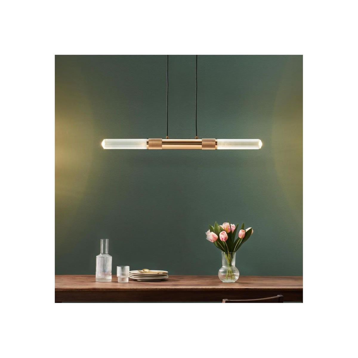 HÄNGELEUCHTE Hita, Gold / Messing, 112cm - Goldfarben, Glas (112/6.5/112cm) - KOSILUM
