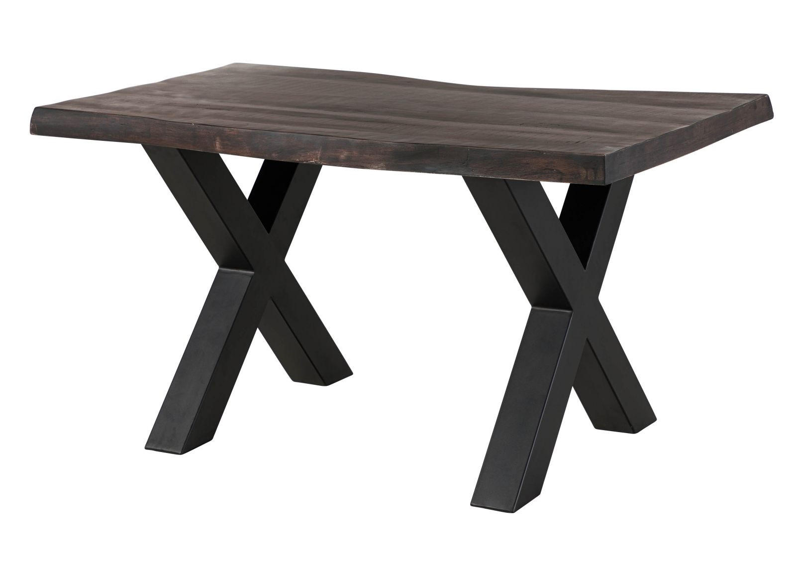BAUMTISCH Mango 160x90x77 grau lackiert / X-Beine anthrazit matt FREEFORM 5 - Grau, Holz (160/90/77cm) - Massivmoebel24