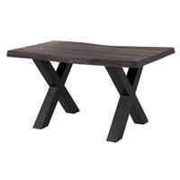 BAUMTISCH Mango 160x90x77 grau lackiert / X-Beine anthrazit matt FREEFORM 5 - Grau, Holz (160/90/77cm) - Massivmoebel24