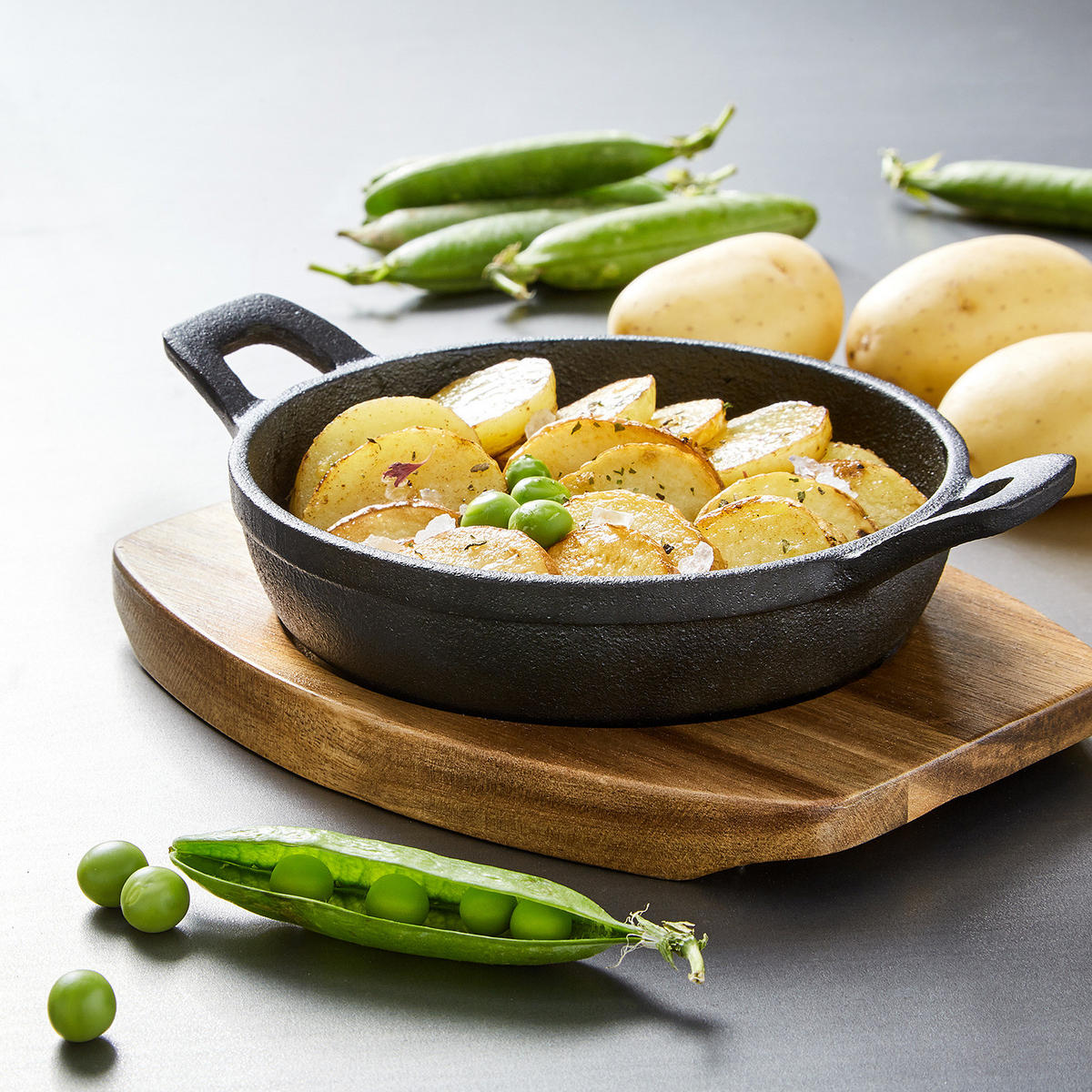 MINI-SERVIERPFANNE (2-teilig) Hot Iron - Schwarz/Braun, Metall (17/12/5cm) - Butlers