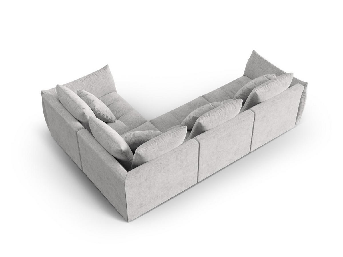 ECKSOFA modular rechts Bloom aus strukturiertem Stoff silber 3 Sitzplätze - Silberfarben, Textil (216/316cm) - Micadoni