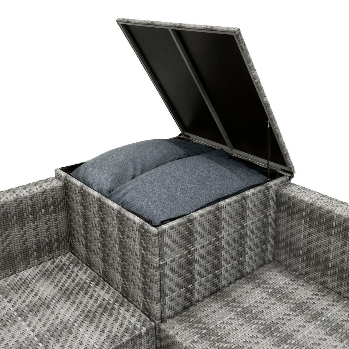 LOUNGEGARNITUR MODULAR Rattan 6-teiliges Grau - Grau, Kunststoff - Jardi
