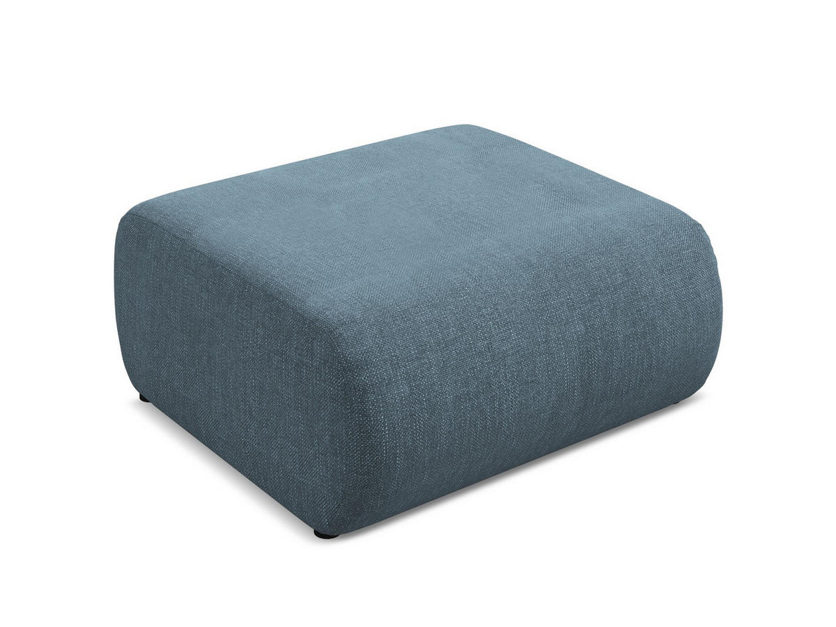 POUF Chenille Stoff Blau - Blau/Blaugrau, Kunststoff/Textil (94/40/89cm) - Makamii