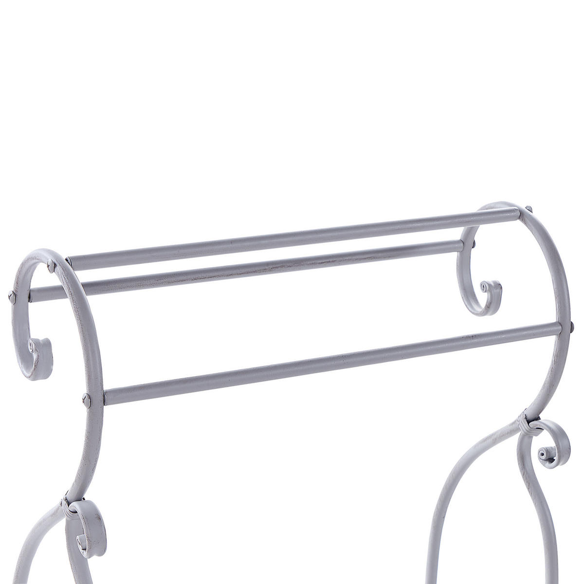 HANDTUCHSTÄNDER Antik Optik grau 49 x 91 cm Linares - Grau, Metall (49/91/33cm) - Beliani