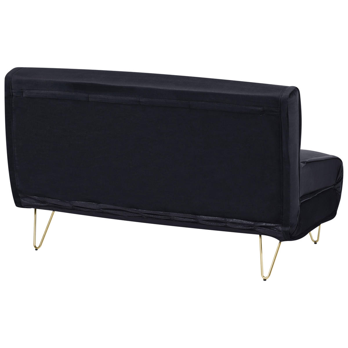 2-SITZER-SCHLAFSOFA Samtstoff Schwarz Vestfold - Schwarz, Textil (130/81/80cm) - Beliani