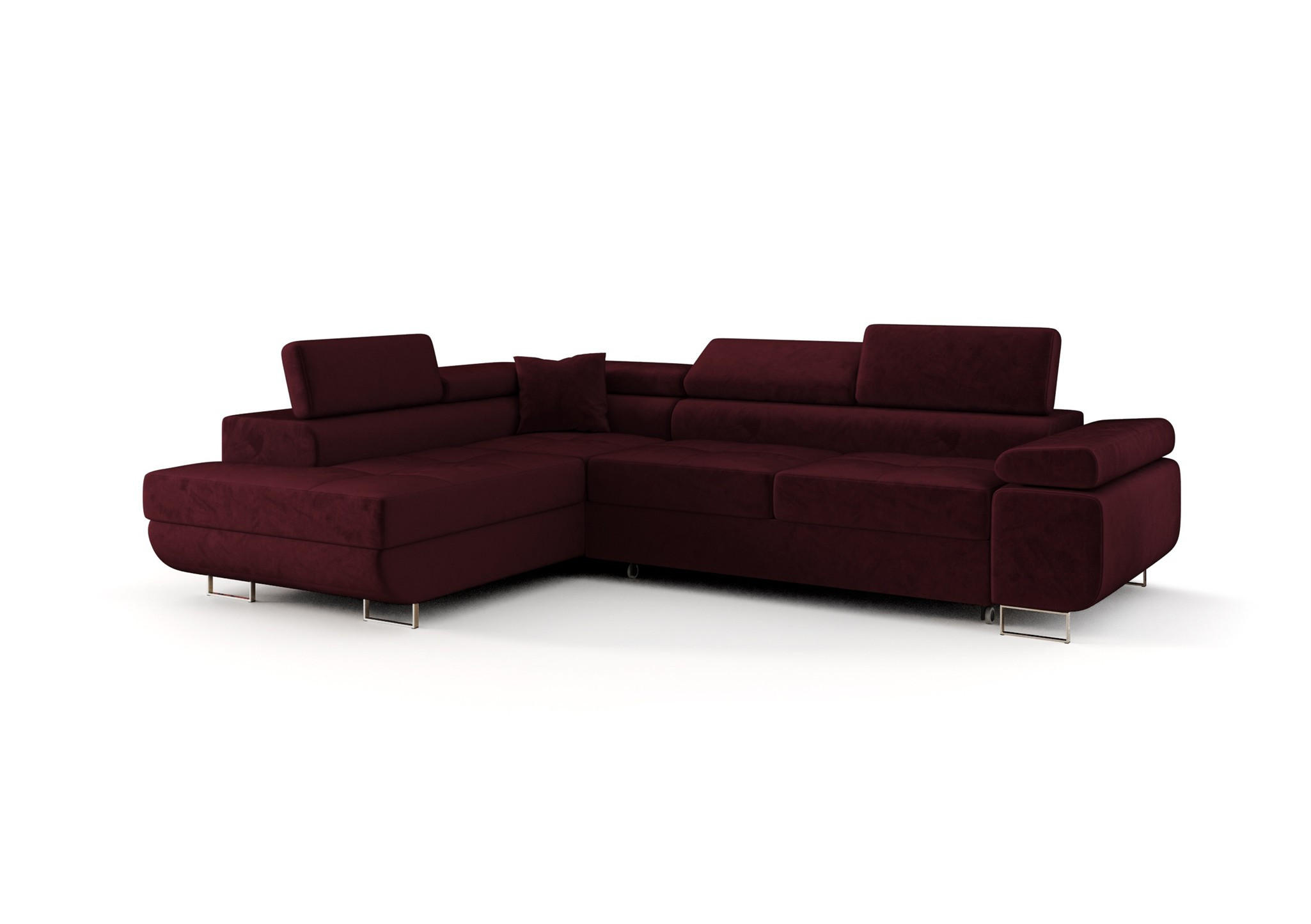ECKSOFA Monaro Mit Schlaffunktion - Bordeaux, Holzwerkstoff/Textil (275/202cm) - Fun Möbel
