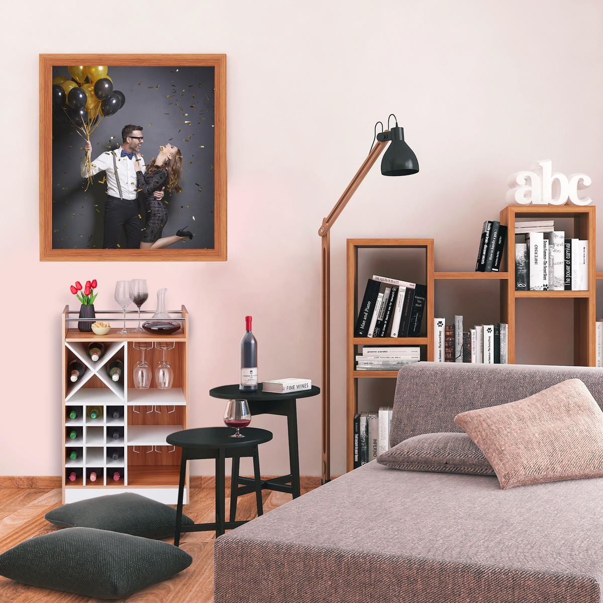WEINREGAL - Multicolor, Holzwerkstoff (63/96/35cm) - Relaxdays
