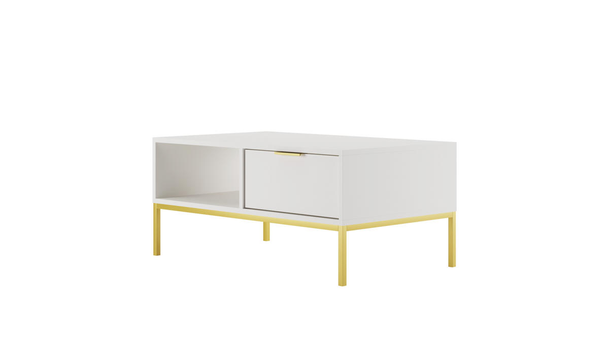 COUCHTISCH Austin II 60/45,4/100 cm - Goldfarben/Weiß, Holzwerkstoff (100/60/45cm) - Kocot Kids