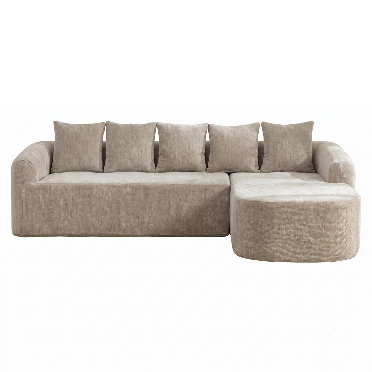 ROHOVÁ POHOVKA Modulární pohovka z žinylky šedá s taburetem bez montáže - šedá, textil (270/172cm) - Urban Meuble