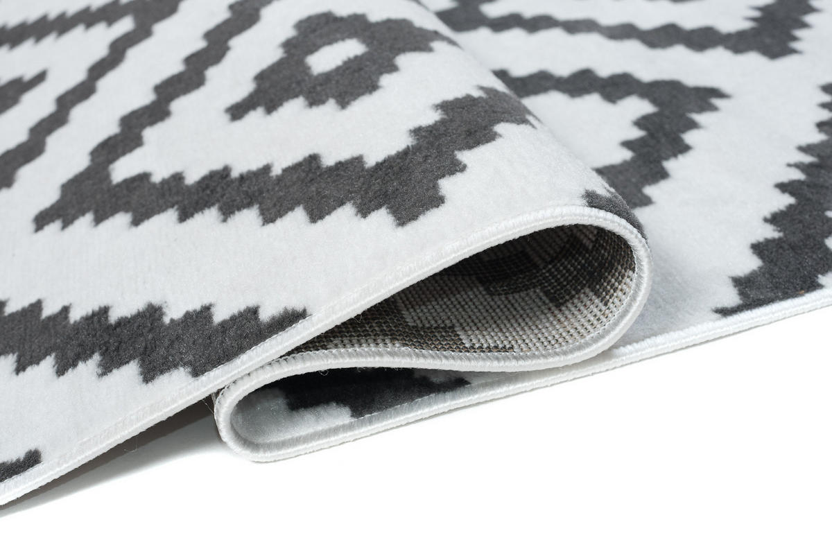 TEPPICH LUXURY Weiß Marokkanisch Karo 140/200 cm - Weiß, Textil (140/200cm) - Tapiso
