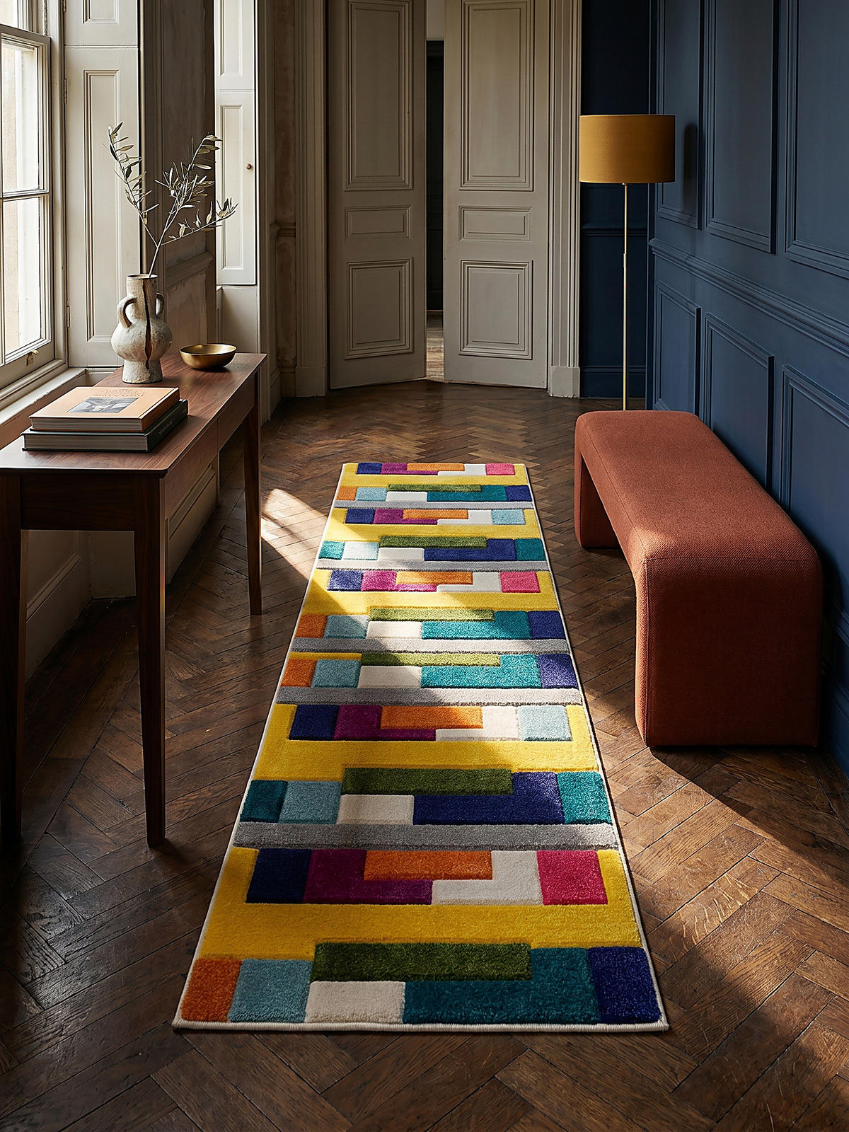 TEPPICH MOSS, geometrisch-abstrakt, Bunt, 66 x 300 cm - Multicolor, Textil (300/66cm) - KADIMA DESIGN