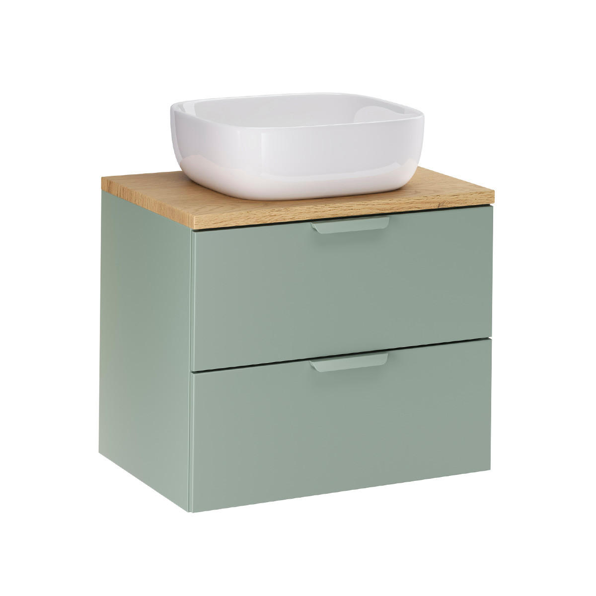 BADMÖBEL 60.6cm Oria 2er-Set Grün - Grün, Holzwerkstoff (60.6/50/46.5cm) - Petits-meubles